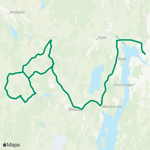 VKT - Vestfold Kollektivtrafikk Tønsberg-Vestre Skjee map