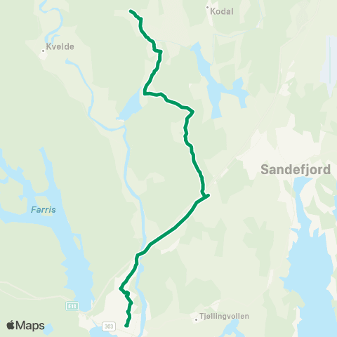 VKT - Vestfold Kollektivtrafikk Tangen-Åsrum-Hedrum skole-Thvg map