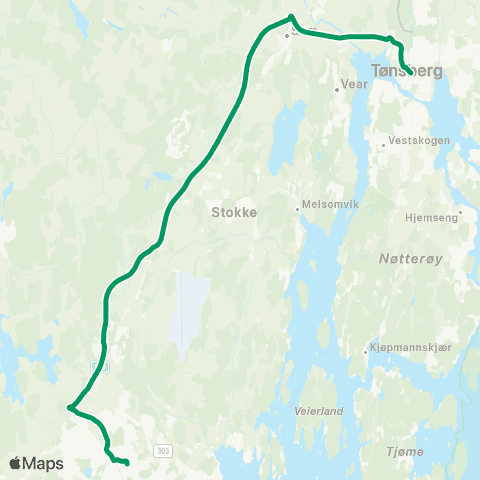 VKT - Vestfold Kollektivtrafikk Tønsberg-Sandefjord map