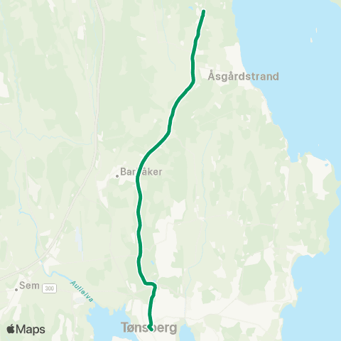 VKT - Vestfold Kollektivtrafikk Tønsberg-Bakkenteigen map
