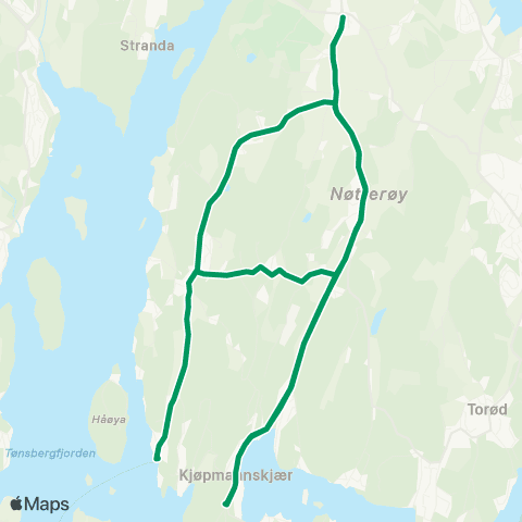 VKT - Vestfold Kollektivtrafikk Kjøpmannskjær-Tenvik-Brattås map