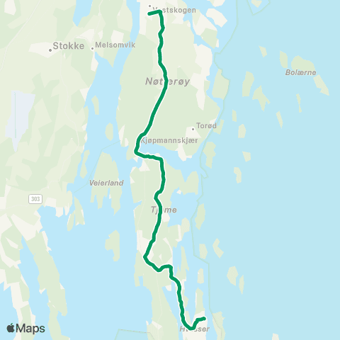 VKT - Vestfold Kollektivtrafikk Steinerskolen-Sandøysund map