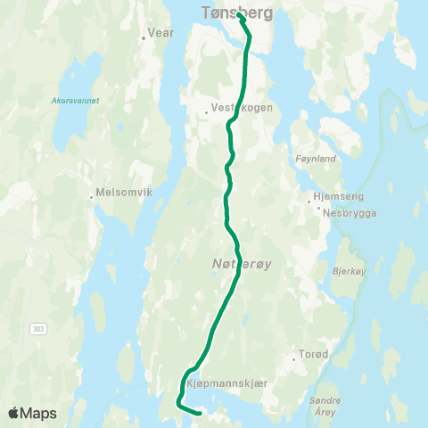 VKT - Vestfold Kollektivtrafikk Sundene-Tønsberg map