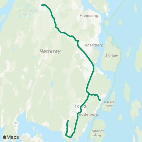 VKT - Vestfold Kollektivtrafikk Jarlsberg-Stokke-Sandefjord map