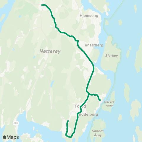 VKT - Vestfold Kollektivtrafikk Sandefjord Vgs-Sørby-Vear-Tøns map