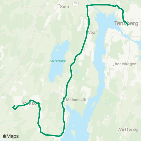 VKT - Vestfold Kollektivtrafikk Tønsberg-Melsom vgs-Stokke usk map