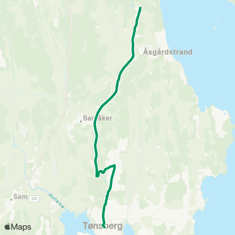 VKT - Vestfold Kollektivtrafikk Tønsberg-Bakkenteigen map