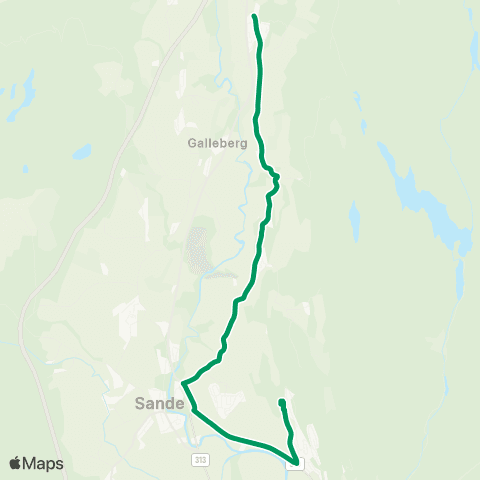 VKT - Vestfold Kollektivtrafikk Østbygda-Sande vgs map