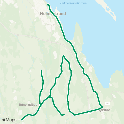 VKT - Vestfold Kollektivtrafikk Kirkevold-Meskumski-Holmestrad map