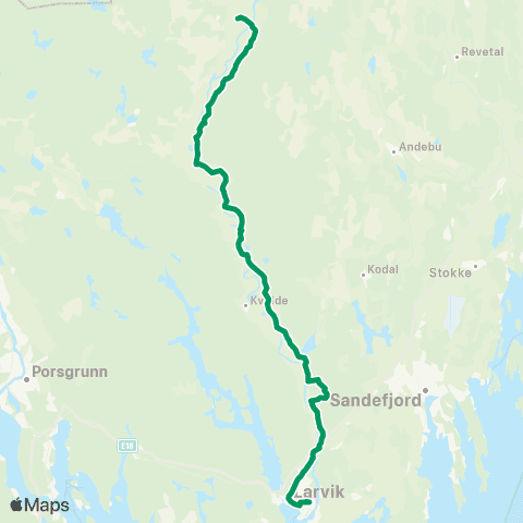 VKT - Vestfold Kollektivtrafikk Larvik-Hvåra-Svarstad map