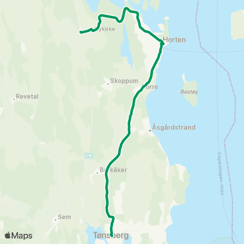 VKT - Vestfold Kollektivtrafikk Nykirke-Horten-Tønsberg map