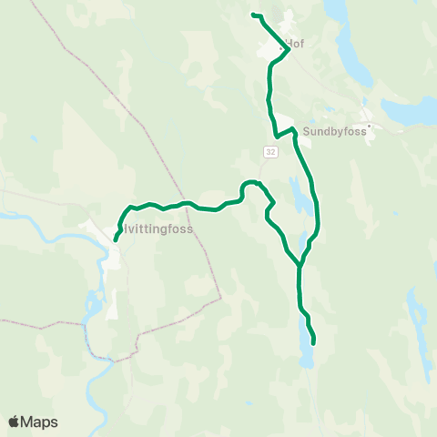VKT - Vestfold Kollektivtrafikk Hvittingfoss-Hof map
