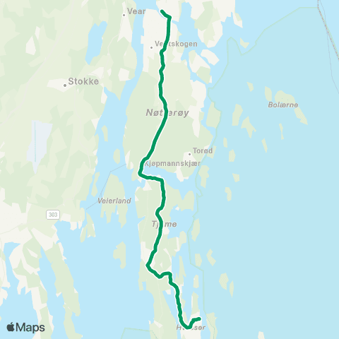 VKT - Vestfold Kollektivtrafikk Natt Tønsberg-Horten map