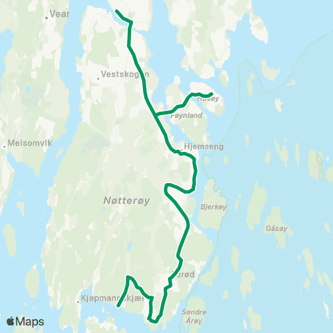 VKT - Vestfold Kollektivtrafikk Natt Tønsberg-Torød map