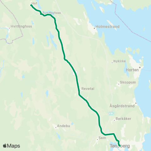 VKT - Vestfold Kollektivtrafikk Tønsberg-Revetal-Hof map