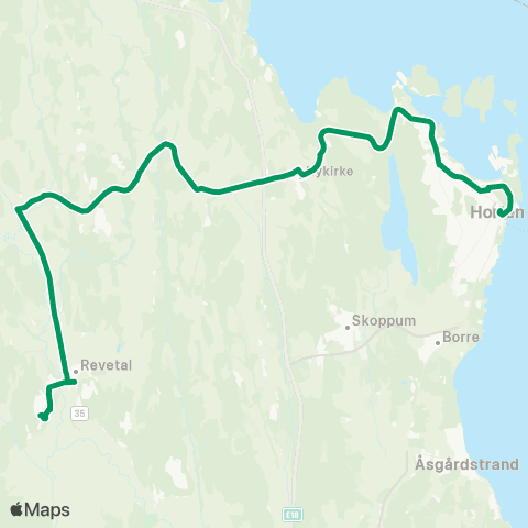 VKT - Vestfold Kollektivtrafikk Horten-Kirkevoll-Revetal map
