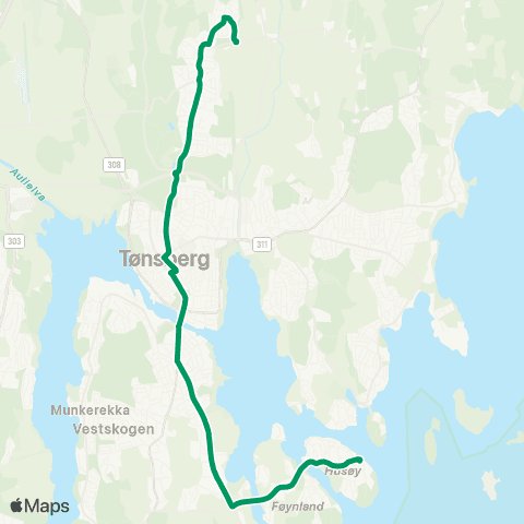 VKT - Vestfold Kollektivtrafikk Torød-Tønsberg-Eik map