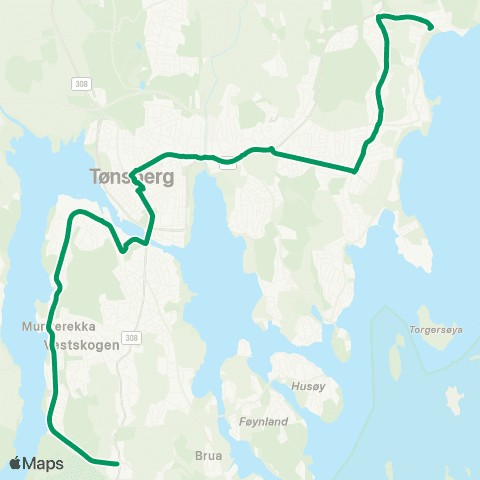 VKT - Vestfold Kollektivtrafikk Kaldnes-Tønsberg-Skallev map