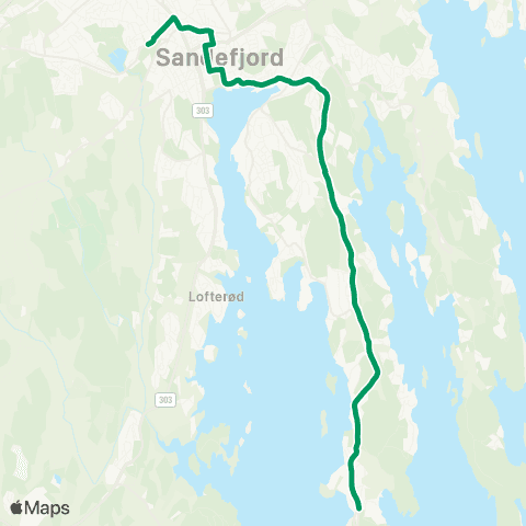 VKT - Vestfold Kollektivtrafikk Sandefjord-Varden-Tveitan map