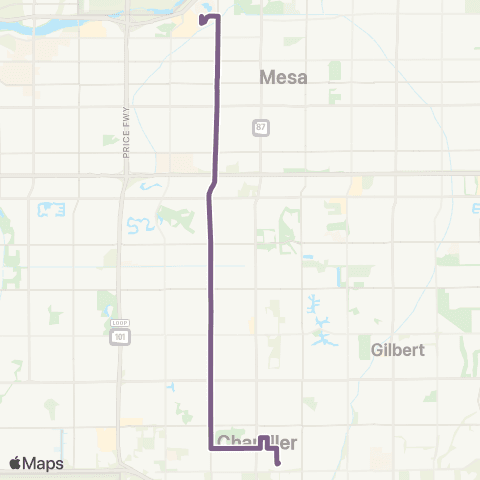 Valley Metro Alma School Rd map