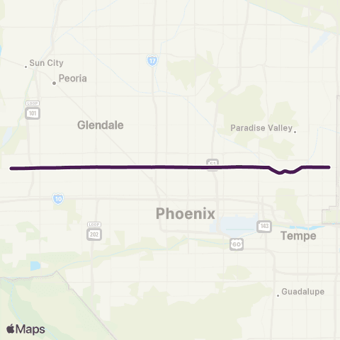 Valley Metro Indian School Rd map
