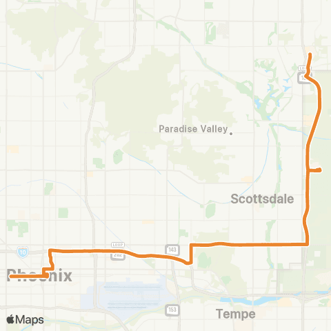 Valley Metro Scottsdale Express map