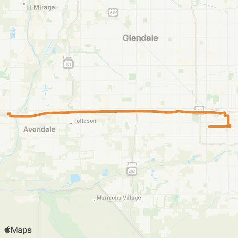 Valley Metro Goodyear Express map