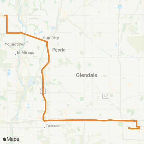 Valley Metro Surprise Express map