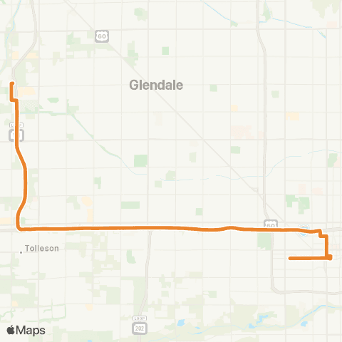 Valley Metro West Glendale Express map