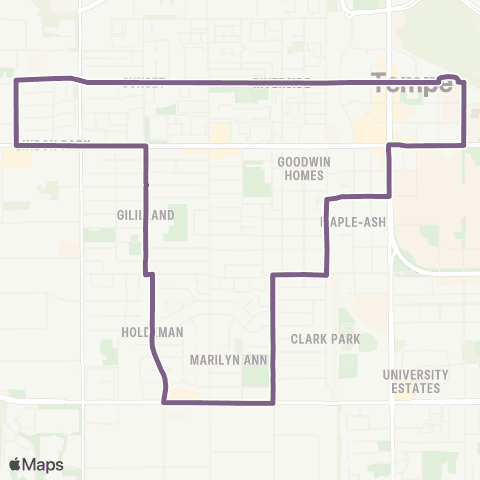 Valley Metro Tempe Orbit Circulator map
