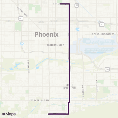 Valley Metro 16th St map