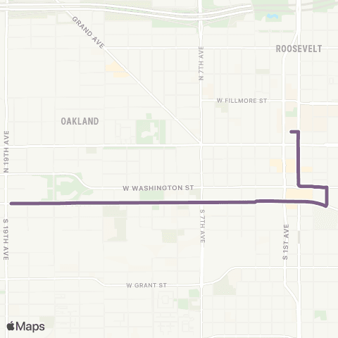 Valley Metro Phoenix Business Circulator (Gov Loop) map