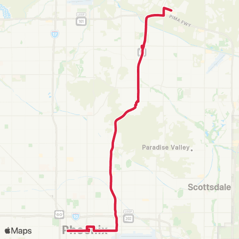 Valley Metro SR 51 RAPID map