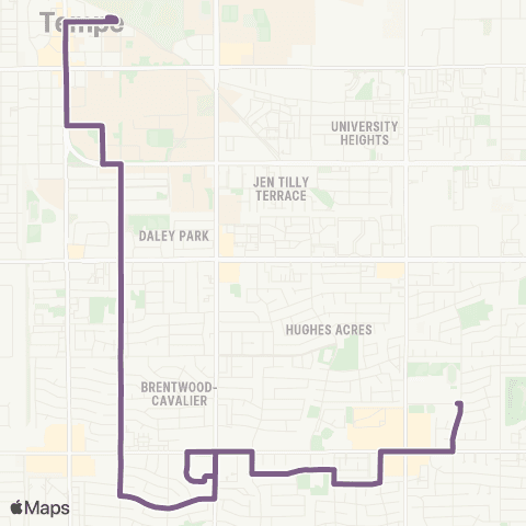 Valley Metro Tempe Orbit Circulator map