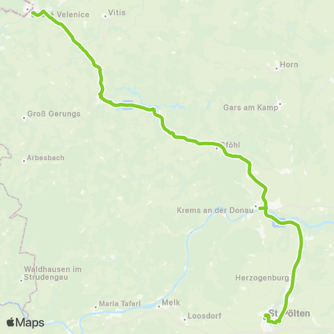 Verkehrsverbund Ost-Region Gmünd - St. Pölten map