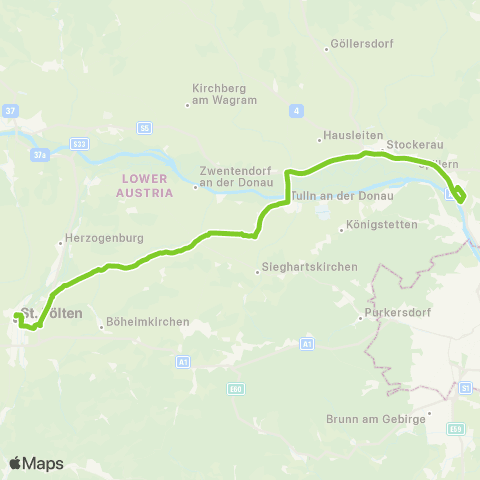 Verkehrsverbund Ost-Region Gänserndorf - St. Pölten map