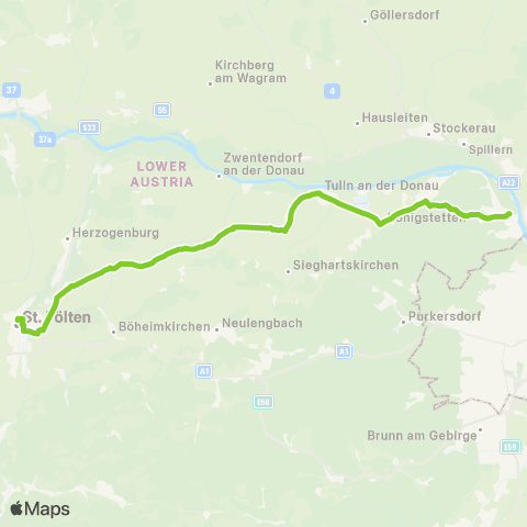 Verkehrsverbund Ost-Region Klosterneuburg - St. Pölten map