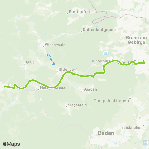 Verkehrsverbund Ost-Region Mödling - Hinterbrühl - Alland map
