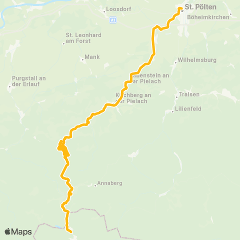 VOR St. Pölten Hbf. - Laubenbachmühle - Mariazell map