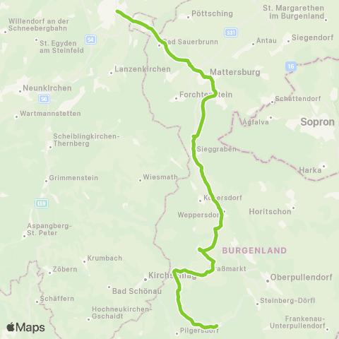 Verkehrsverbund Ost-Region Wiener Neustadt - Piringsdorf map