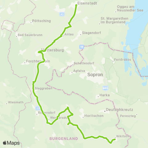 Verkehrsverbund Ost-Region Eisenstadt - Nikitsch map