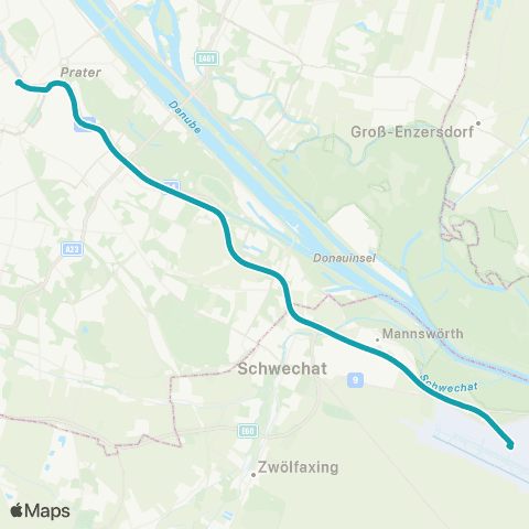 Verkehrsverbund Ost-Region Vienna Airport Bus Wien Morzinplatz / Schwedenplatz - Flughafen Wien map