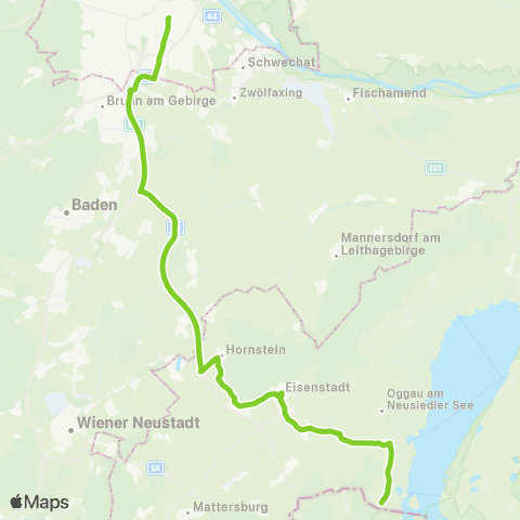 Verkehrsverbund Ost-Region Wien Hauptbahnhof - Eisenstadt - Mörbisch map