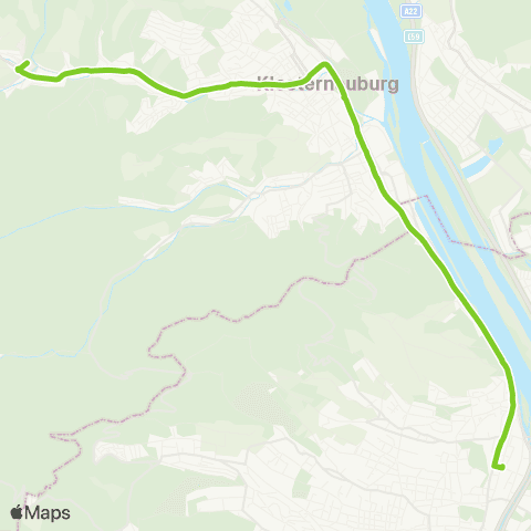Verkehrsverbund Ost-Region ISTA SHUTTLEBUS Wien Heiligenstadt - Maria Gugging ISTA map