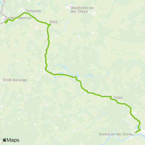 Verkehrsverbund Ost-Region Krems / Donau - Zwettl - Gmünd map