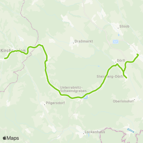 Verkehrsverbund Ost-Region Oberpullendorf - Kirchschlag i.d. Buckligen Welt map