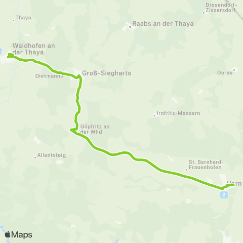 Verkehrsverbund Ost-Region Horn - Göpfritz / Wild - Waidhofen / Thaya map
