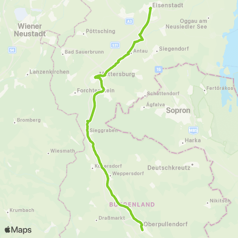 Verkehrsverbund Ost-Region Eisenstadt - Langental map