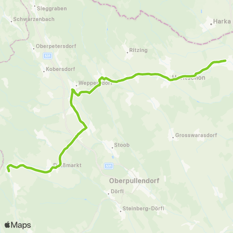 Verkehrsverbund Ost-Region Deutschkreutz - Bernstein map