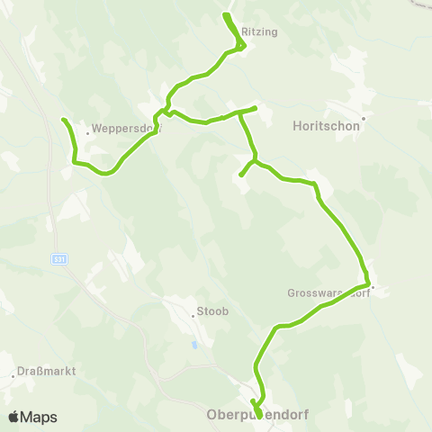 Verkehrsverbund Ost-Region Oberpullendorf - Weppersdorf map
